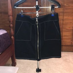 INC Black 18” dress skirt w/silver zip down front